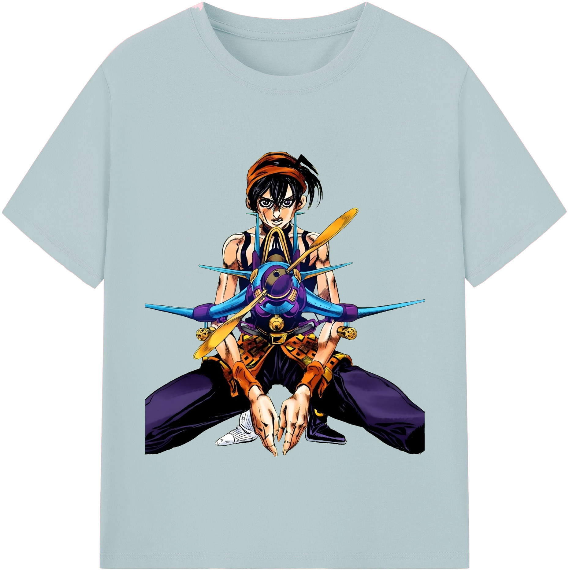 （画像用） ジョジョの奇妙な冒険 ナランチャ?ギルガ JoJo's Bizarre Adventure Narancia Ghirga 綿100％半袖Tシャツ（フロントプリント）